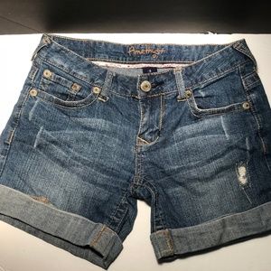 Amethyst Denim Distressed Cuffed Shorts